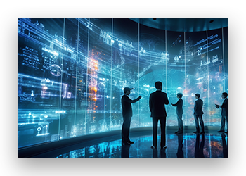 千庫網(wǎng)_商務(wù)人士進(jìn)行數(shù)據(jù)流數(shù)據(jù)圖表報(bào)表分析的智能科技應(yīng)用未來全息投影概念_攝影圖編號(hào)3968281